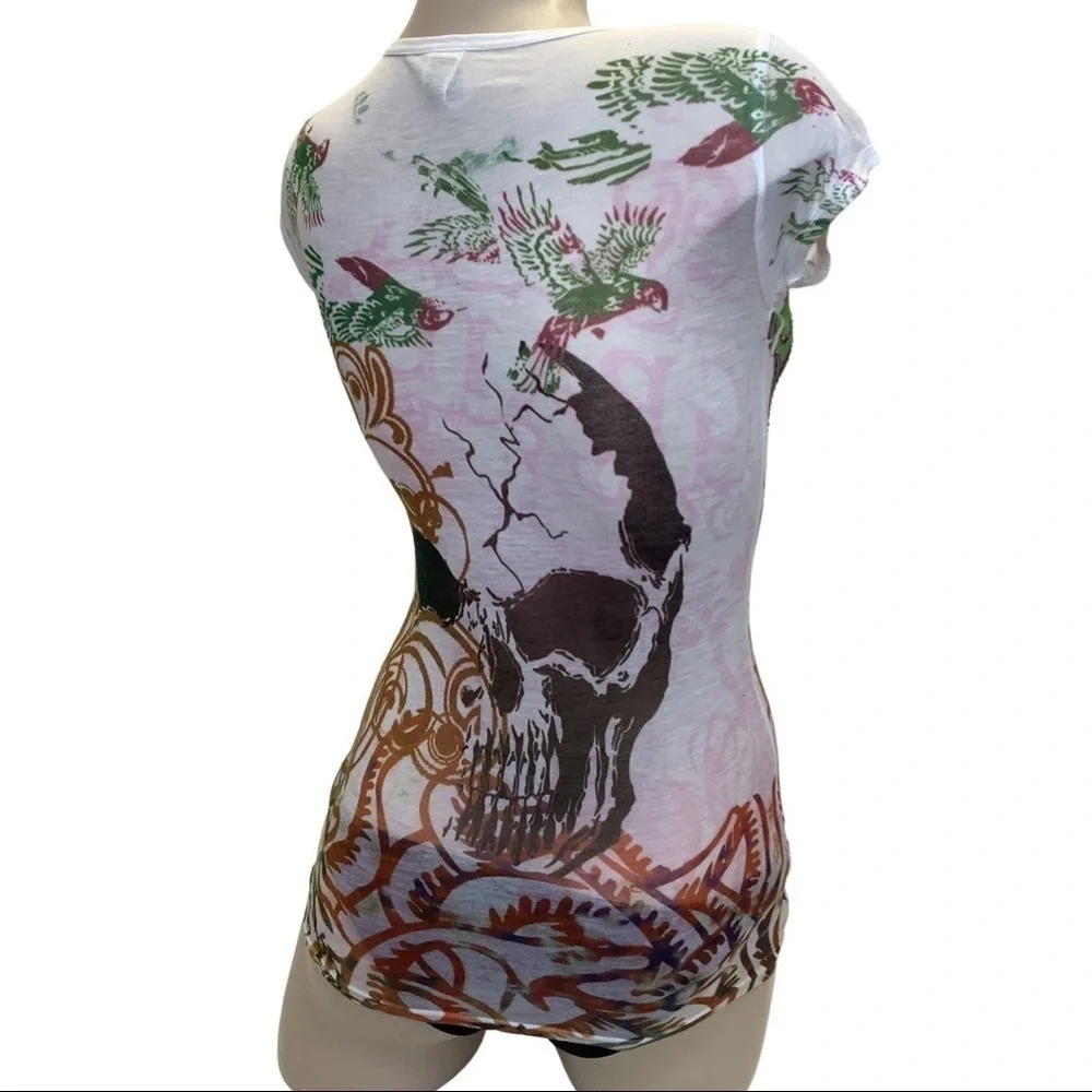 Grail Size X-Small Bedazzled Sublimation Print Top. Made in USA. New With Tags. - Picture 3 of 6